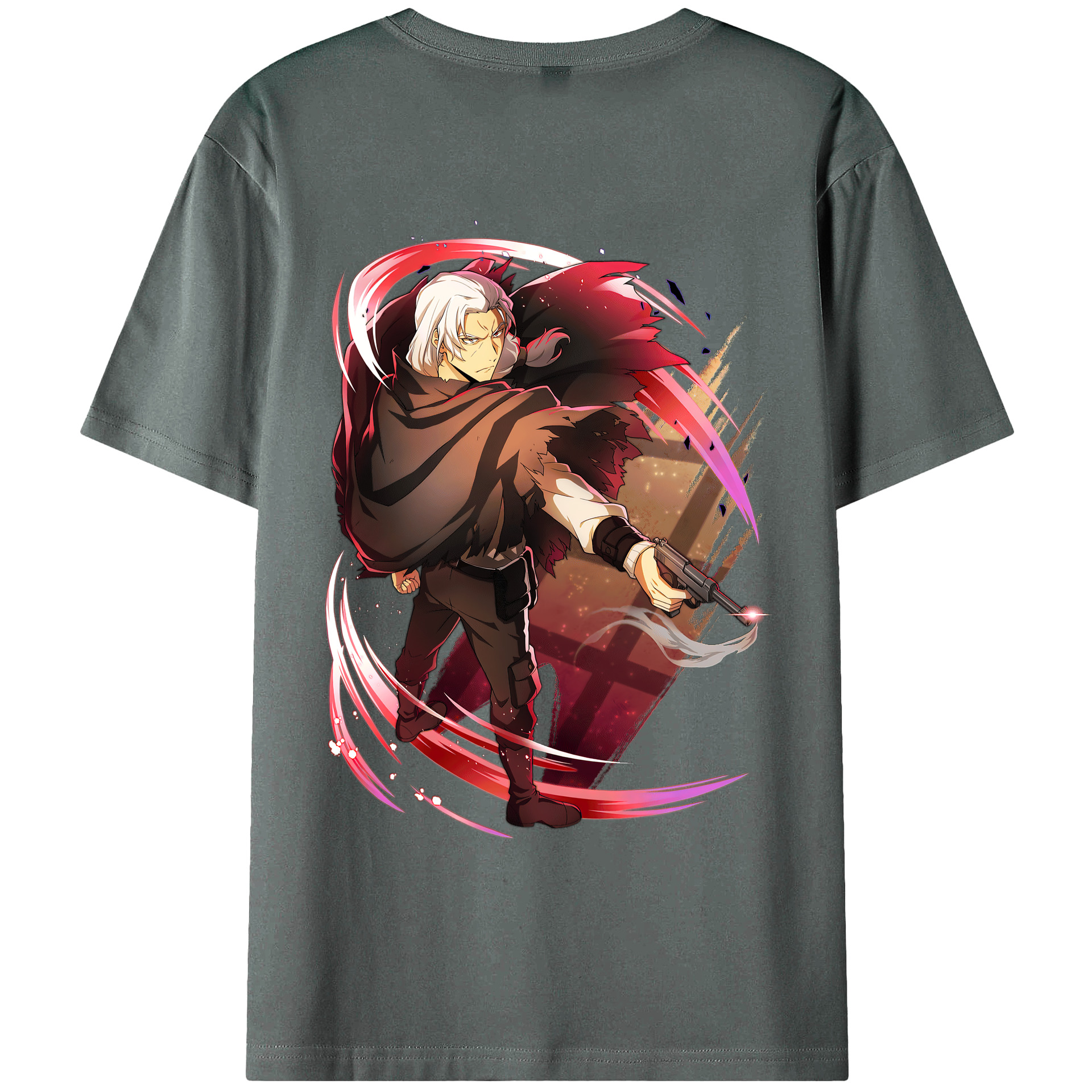 （画像用） 文豪ストレイドッグス Bungo Stray Dogs 綿100％ メンズ半袖Tシャツ（バックプリント） 通気性